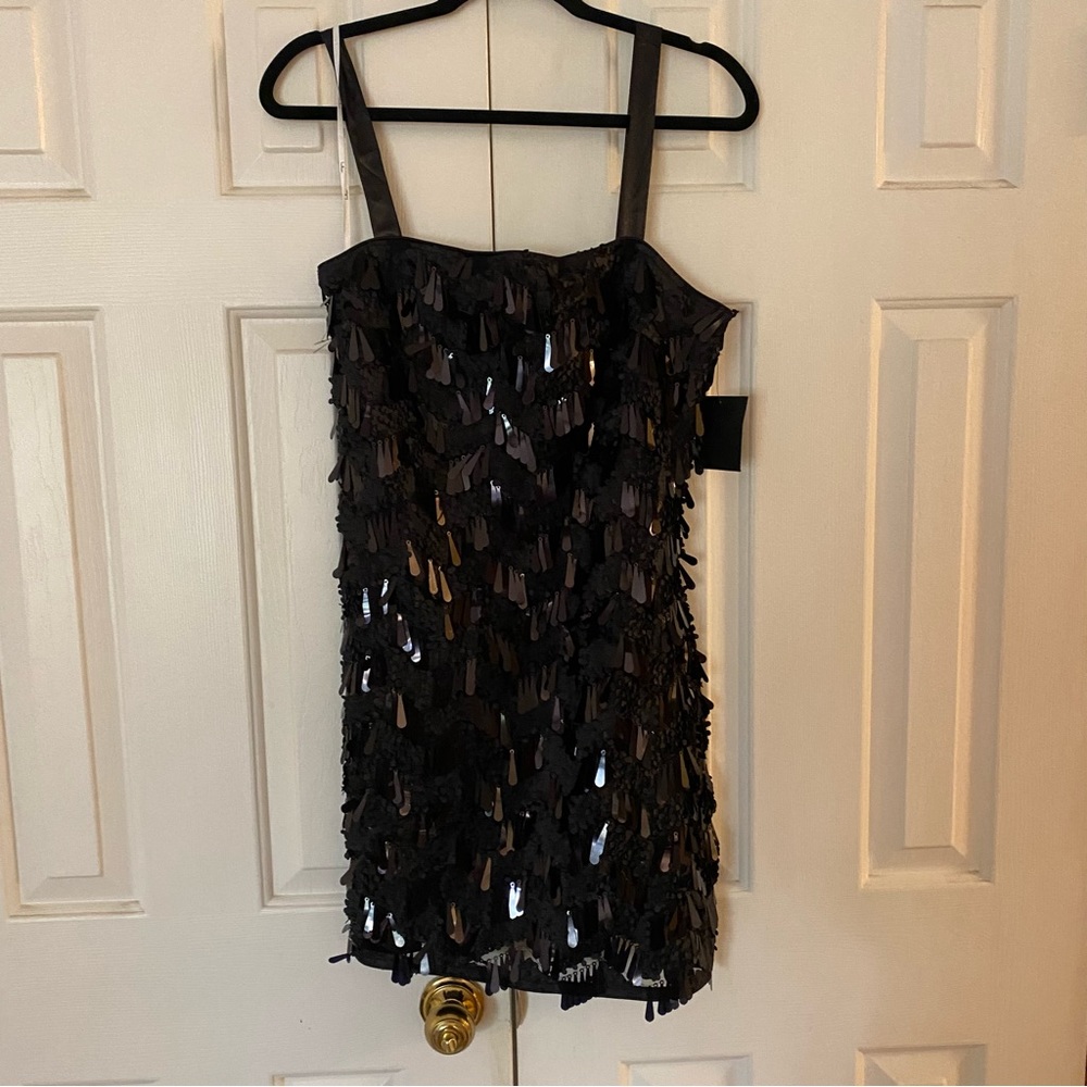 Lulus black sequin dress, NWT, size L
